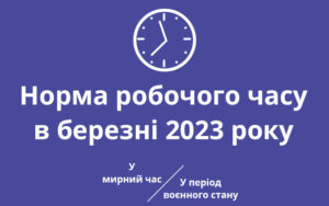 Норма робочого часу в березні 2023 року