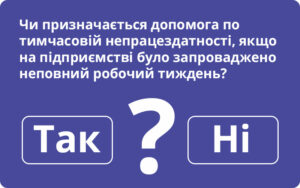 Чи призначається допомога по тимчасовій непрацездатності, якщо на підприємстві було запроваджено неповний робочий тиждень?