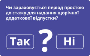 Чи зараховується період простою до стажу для надання щорічної додаткової відпустки?