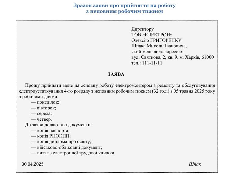 Прийняття на роботу з неповним робочим часом: день, тиждень чи поділ на частини