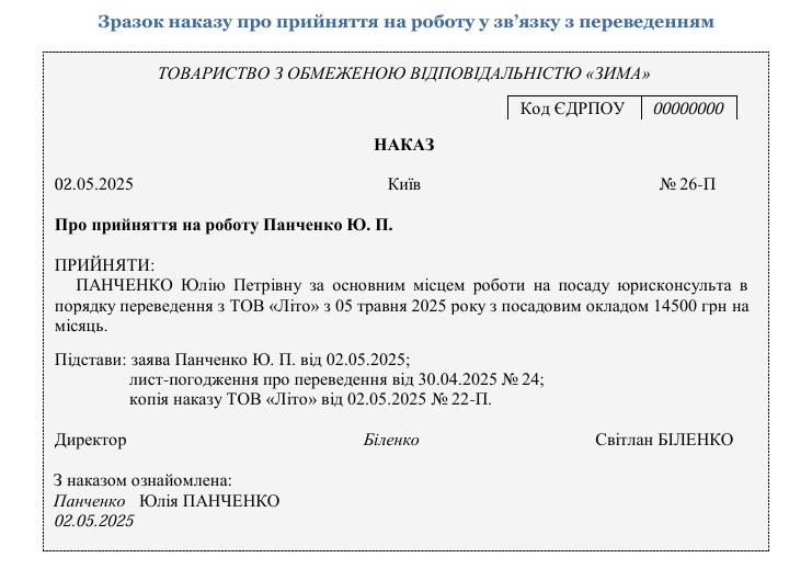 Прийняття на роботу в порядку переведення фото-4